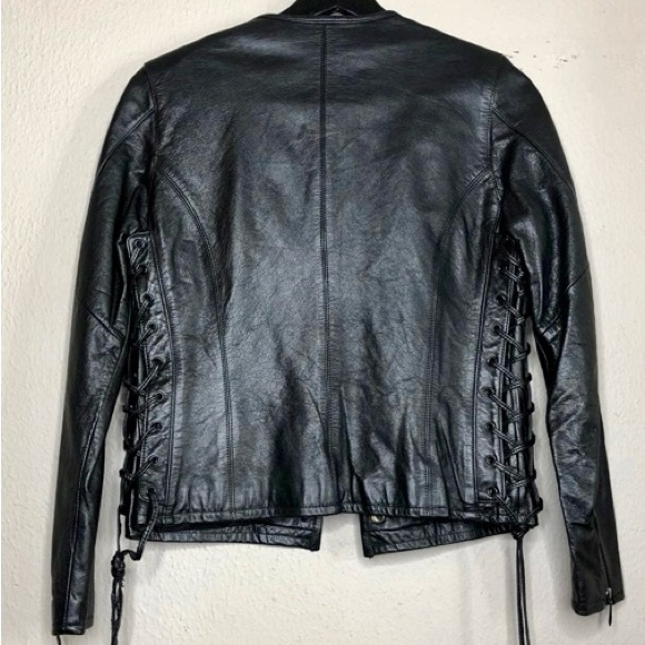 Women’s Harley Davidson Leather Jacket with Corset Side Lacing XS - Picture 2 of 6